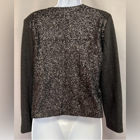 MM Couture By Miss Me Black Tuxedo Blazer, Size Large sequin Wool  Women’s - Picture 3 of 9